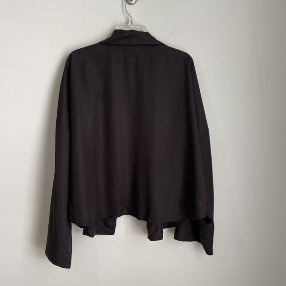 New Hackwith Design House Black Open Front Oversized Jacket - Picture 3 of 4
